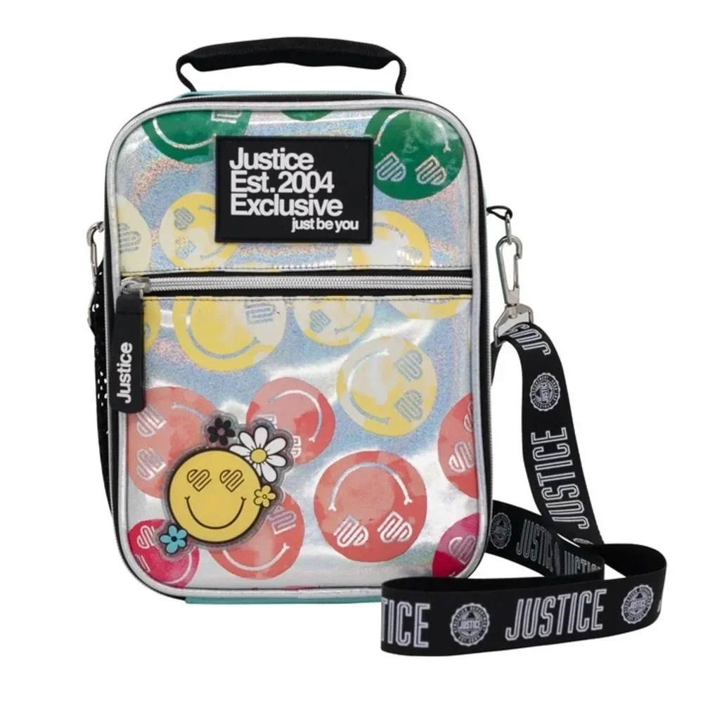 Justice Lunchbox Holographic with Smiley Faces - Picture 9 of 9